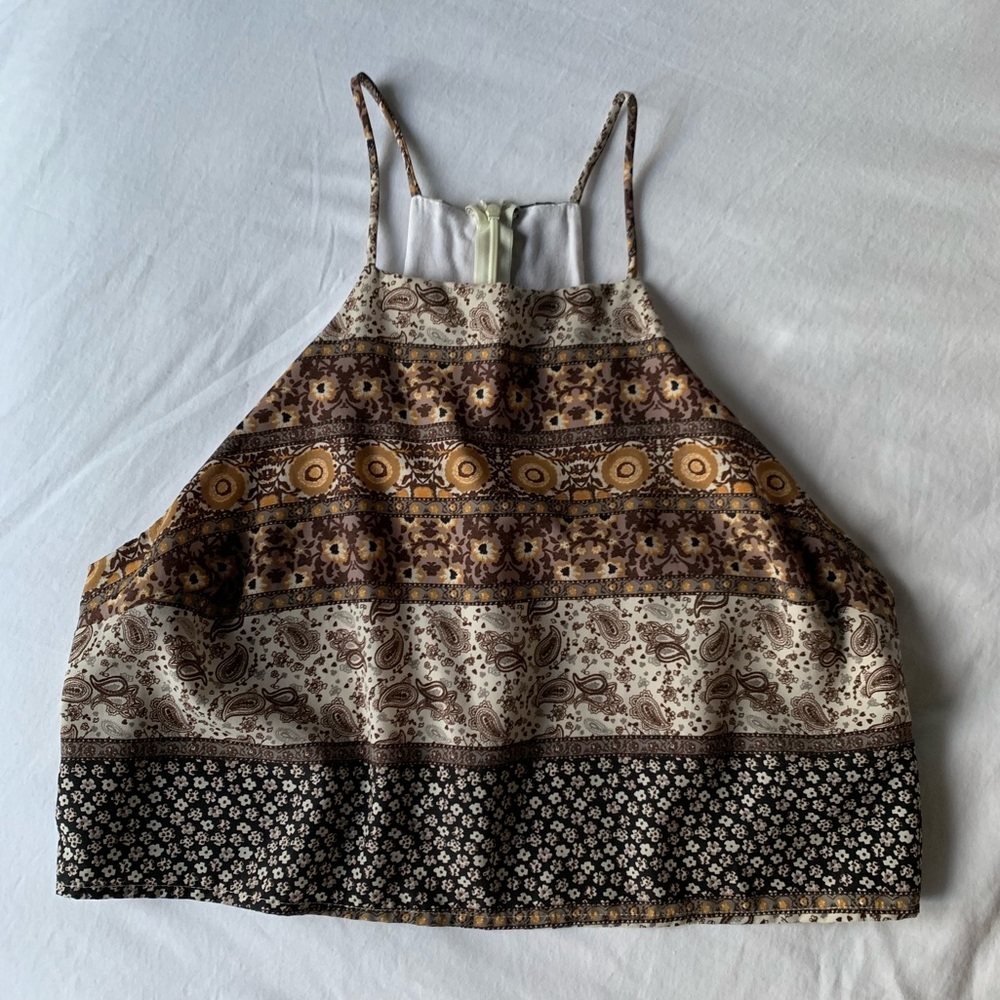 Silky printed crop top
